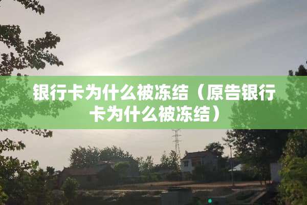 ***为什么被冻结（原告***为什么被冻结）