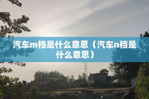 汽车m档是什么意思（汽车n档是什么意思）
