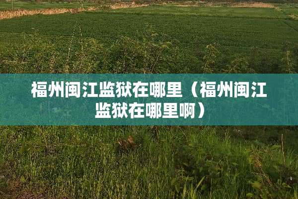 福州闽江监狱在哪里（福州闽江监狱在哪里啊）