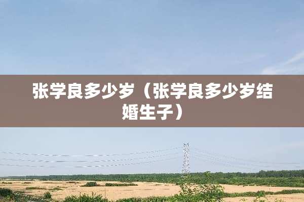 张学良多少岁（张学良多少岁结婚生子）