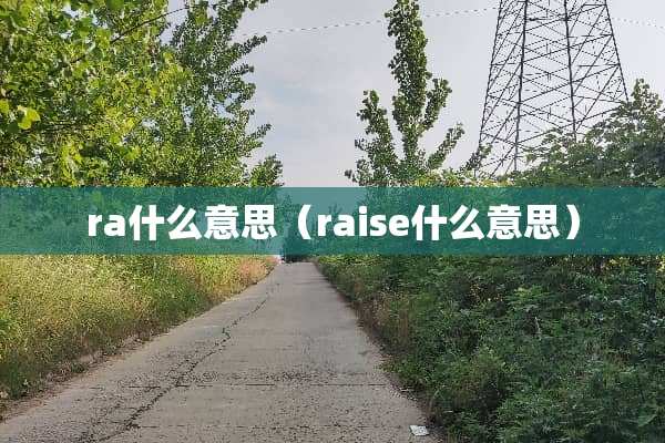 ra什么意思（raise什么意思）