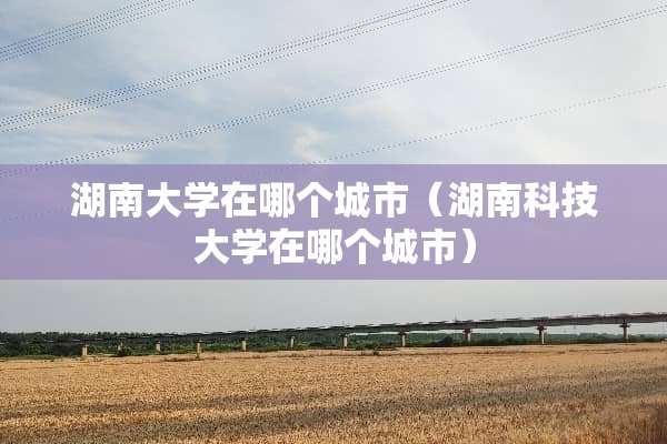 湖南大学在哪个城市（湖南科技大学在哪个城市）