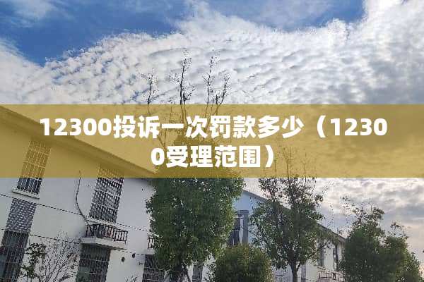 12300投诉一次罚款多少（12300受理范围）