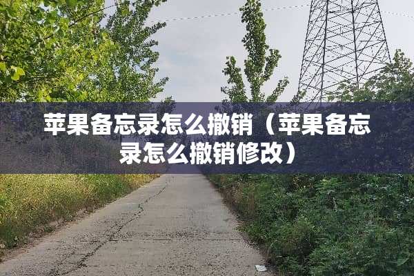 苹果备忘录怎么撤销（苹果备忘录怎么撤销修改）