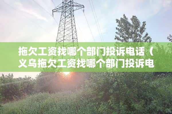 拖欠工资找哪个部门投诉电话（义乌拖欠工资找哪个部门投诉电话）