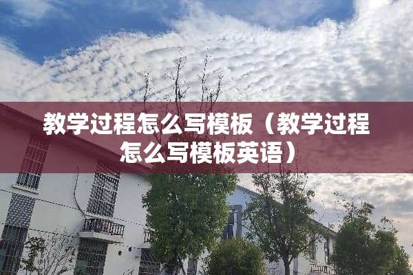 教学过程怎么写模板（教学过程怎么写模板英语）