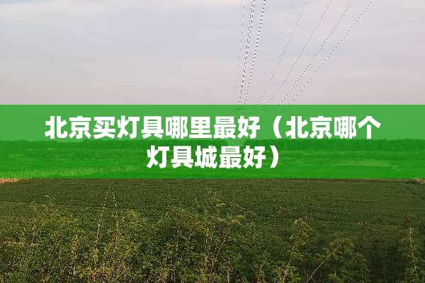 北京买灯具哪里最好（北京哪个灯具城最好）