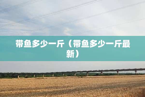 带鱼多少一斤（带鱼多少一斤最新）