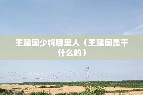 王建国少将哪里人（王建国是干什么的）