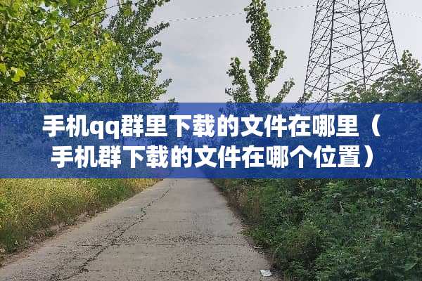手机qq群里下载的文件在哪里（手机群下载的文件在哪个位置）