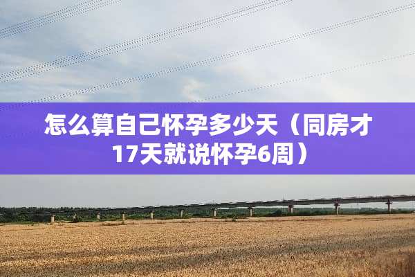 怎么算自己怀孕多少天（**才17天就说怀孕6周）