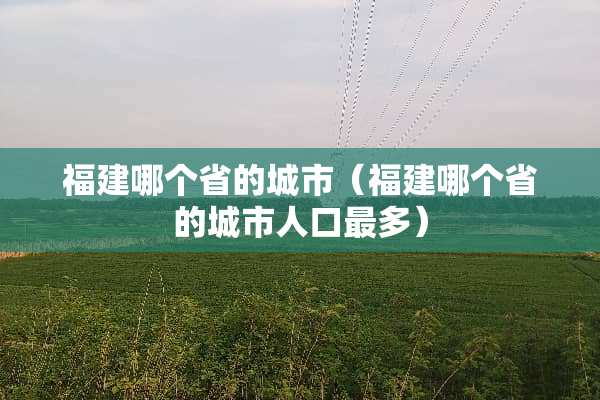 福建哪个省的城市（福建哪个省的城市人口最多）