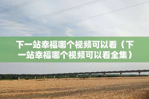 下一站幸福哪个视频可以看（下一站幸福哪个视频可以看全集）
