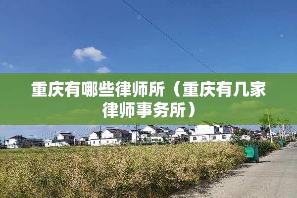重庆有哪些律师所（重庆有几家律师事务所）