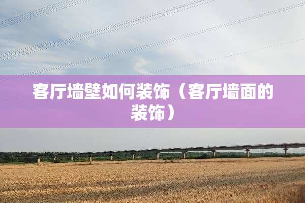 客厅墙壁如何装饰（客厅墙面的装饰）