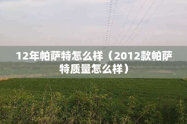 12年***怎么样（2012款***质量怎么样）