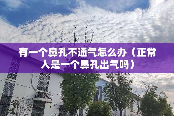 有一个鼻孔不通气怎么办（正常人是一个鼻孔出气吗）