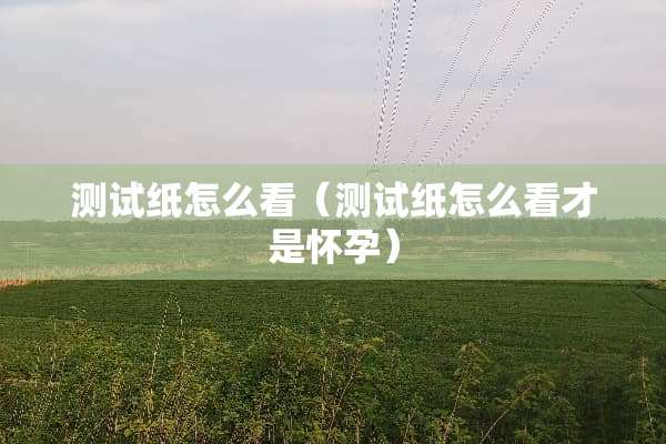 测试纸怎么看（测试纸怎么看才是怀孕）