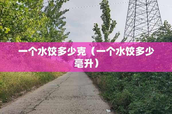 一个水饺多少克（一个水饺多少毫升）