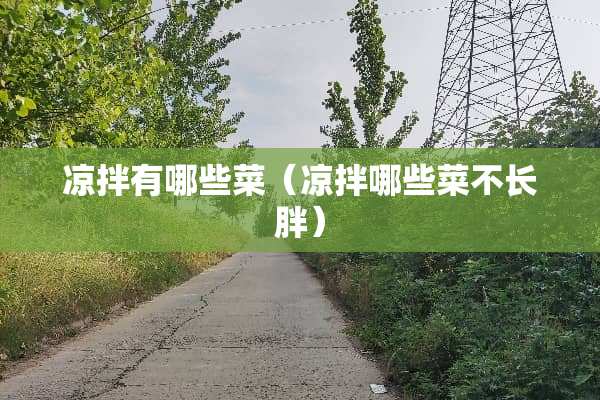 凉拌有哪些菜（凉拌哪些菜不长胖）