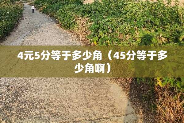 4元5分等于多少角（45分等于多少角啊）