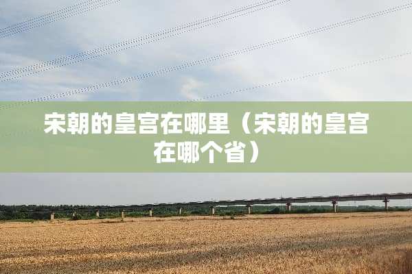 宋朝的皇宫在哪里（宋朝的皇宫在哪个省）