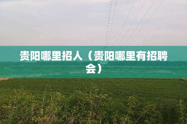 贵阳哪里招人（贵阳哪里有招聘会）