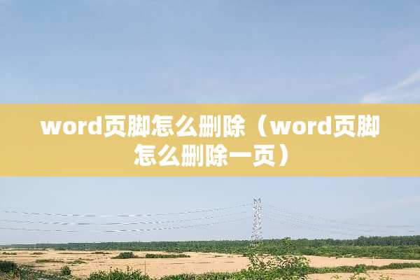 word页脚怎么删除（word页脚怎么删除一页）