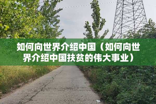 如何向世界介绍中国（如何向世界介绍中国扶贫的伟大事业）