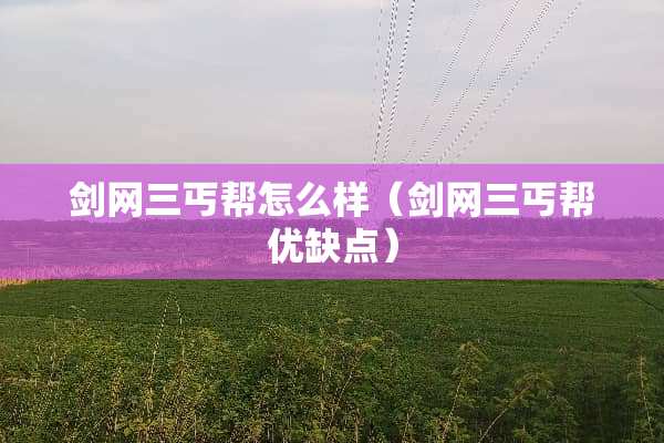 剑网三丐帮怎么样（剑网三丐帮优缺点）