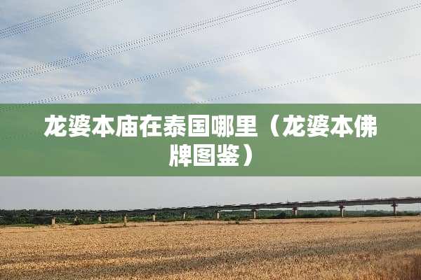 龙婆本庙在泰国哪里（龙婆本佛牌图鉴）
