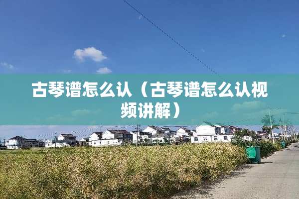 古琴谱怎么认（古琴谱怎么认视频讲解）