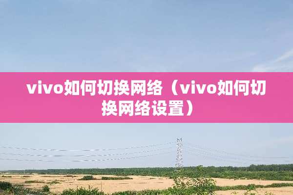 vivo如何切换网络（vivo如何切换网络设置）