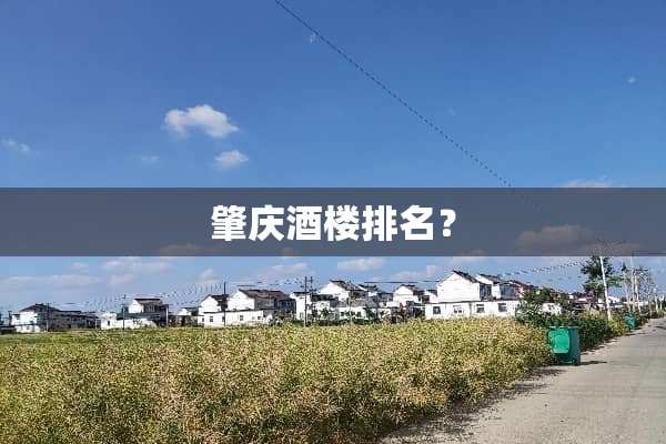 肇庆酒楼排名？