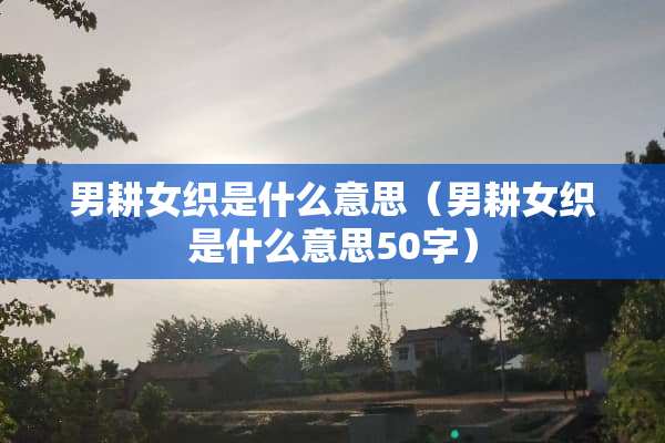 男耕女织是什么意思（男耕女织是什么意思50字）