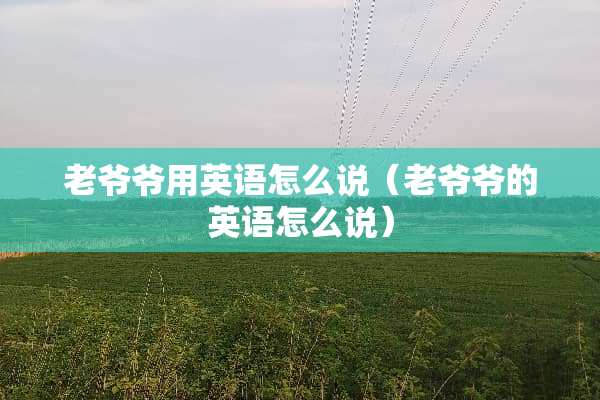 老爷爷用英语怎么说（老爷爷的英语怎么说）