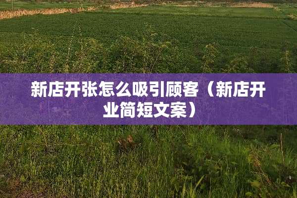 新店开张怎么吸引顾客（新店开业简短文案）