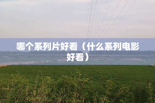 哪个系列片好看（什么系列电影好看）