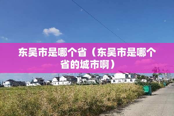 东吴市是哪个省（东吴市是哪个省的城市啊）