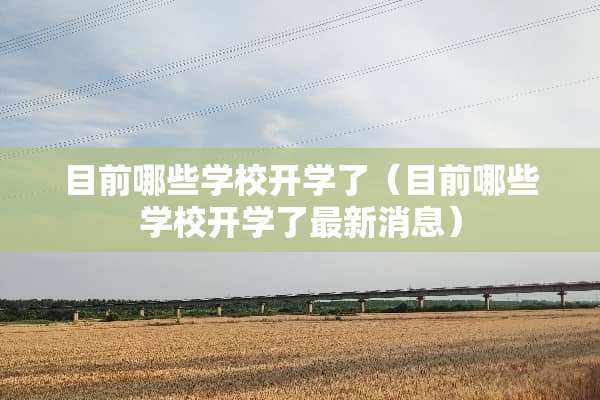 目前哪些学校开学了（目前哪些学校开学了最新消息）