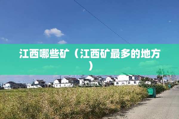 江西哪些矿（江西矿最多的地方）