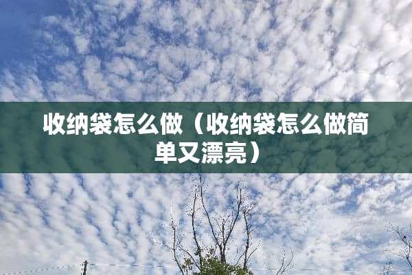 收纳袋怎么做（收纳袋怎么做简单又漂亮）