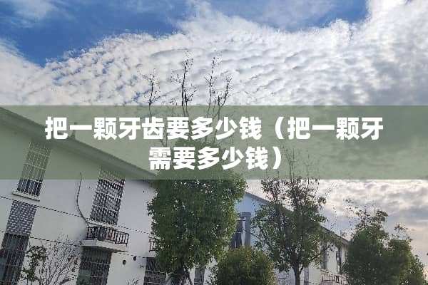 把一颗牙齿要多少钱（把一颗牙需要多少钱）