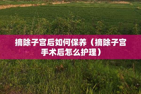 摘除子宫后如何保养（摘除子宫手术后怎么护理）