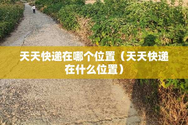 天天快递在哪个位置（天天快递在什么位置）