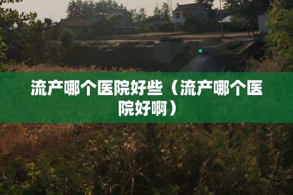 流产哪个医院好些（流产哪个医院好啊）