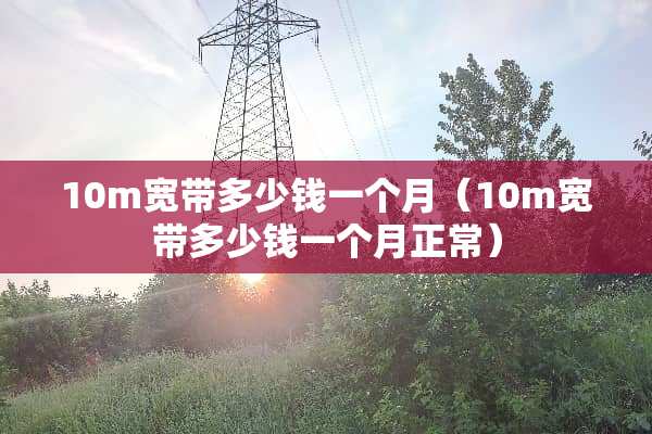 10m宽带多少钱一个月（10m宽带多少钱一个月正常）