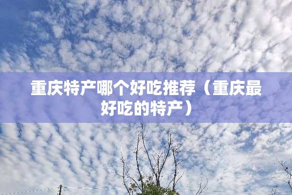 重庆特产哪个好吃推荐（重庆最好吃的特产）