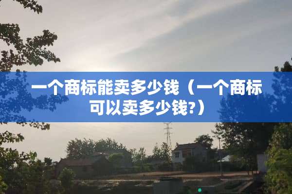 一个商标能卖多少钱（一个商标可以卖多少钱?）