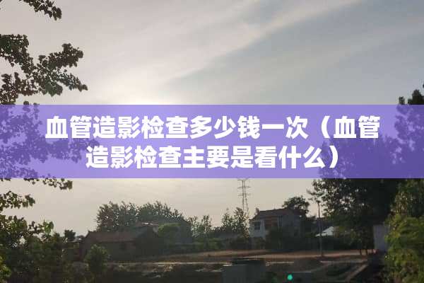 血管造影检查多少钱一次（血管造影检查主要是看什么）